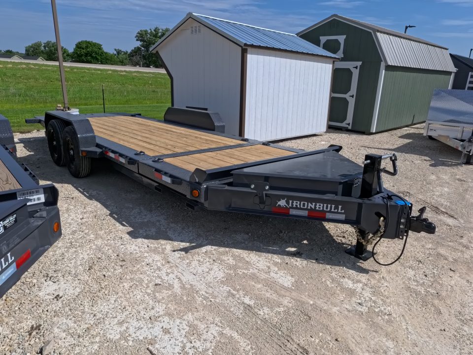 New 2027 Iron Bull 83x20 TWB Tilt Trailer with 2)7,000 lb. Torsion Axles, Upgraded to 2) Elec. Brakes, 10 Ply Tires-Gray