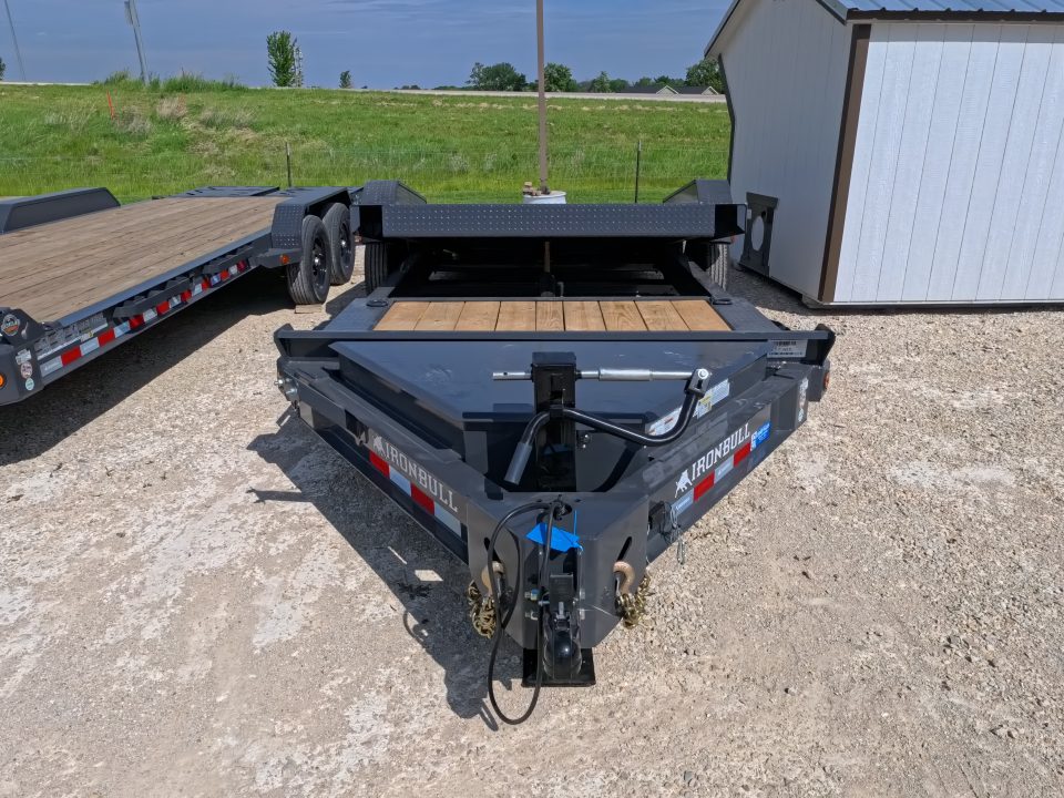 New 2027 Iron Bull 83x20 TWB Tilt Trailer with 2)7,000 lb. Torsion Axles, Upgraded to 2) Elec. Brakes, 10 Ply Tires-Gray