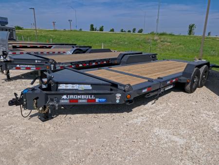 New 2027 Iron Bull 83x20 TWB Tilt Trailer with 2)7,000 lb. Torsion Axles, Upgraded to 2) Elec. Brakes, 10 Ply Tires-Gray
