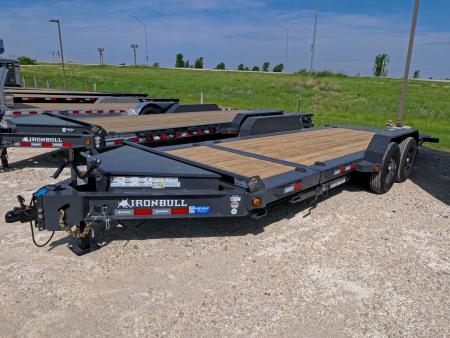 New 2027 Iron Bull 83x20 TWB Tilt Trailer with 2)7,000 lb. Torsion Axles, Upgraded to 2) Elec. Brakes, 10 Ply Tires-Gray