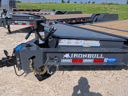 New 2027 Iron Bull 83x20 TWB Tilt Trailer with 2)7,000 lb. Torsion Axles, Upgraded to 2) Elec. Brakes, 10 Ply Tires-Gray