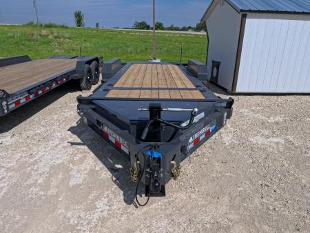 New 2027 Iron Bull 83x20 TWB Tilt Trailer with 2)7,000 lb. Torsion Axles, Upgraded to 2) Elec. Brakes, 10 Ply Tires-Gray