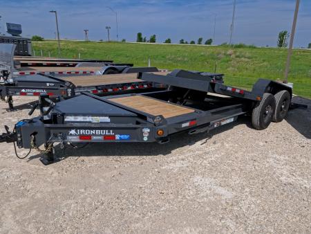 New 2027 Iron Bull 83x20 TWB Tilt Trailer with 2)7,000 lb. Torsion Axles, Upgraded to 2) Elec. Brakes, 10 Ply Tires-Gray
