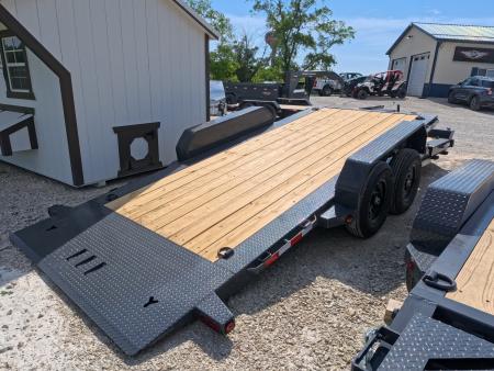New 2027 Iron Bull 83x20 TWB Tilt Trailer with 2)7,000 lb. Torsion Axles, Upgraded to 2) Elec. Brakes, 10 Ply Tires-Gray