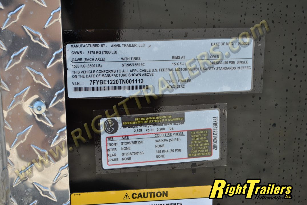 New 2026 6X12 ANVIL Cargo Trailer