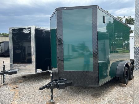 New 2026 Family Trailer 6x12 Tandem Axles Cargo / Enclosed Trailer - Screwless Exterior-Blackout Pkg-Rear Spoiler-HD Axles