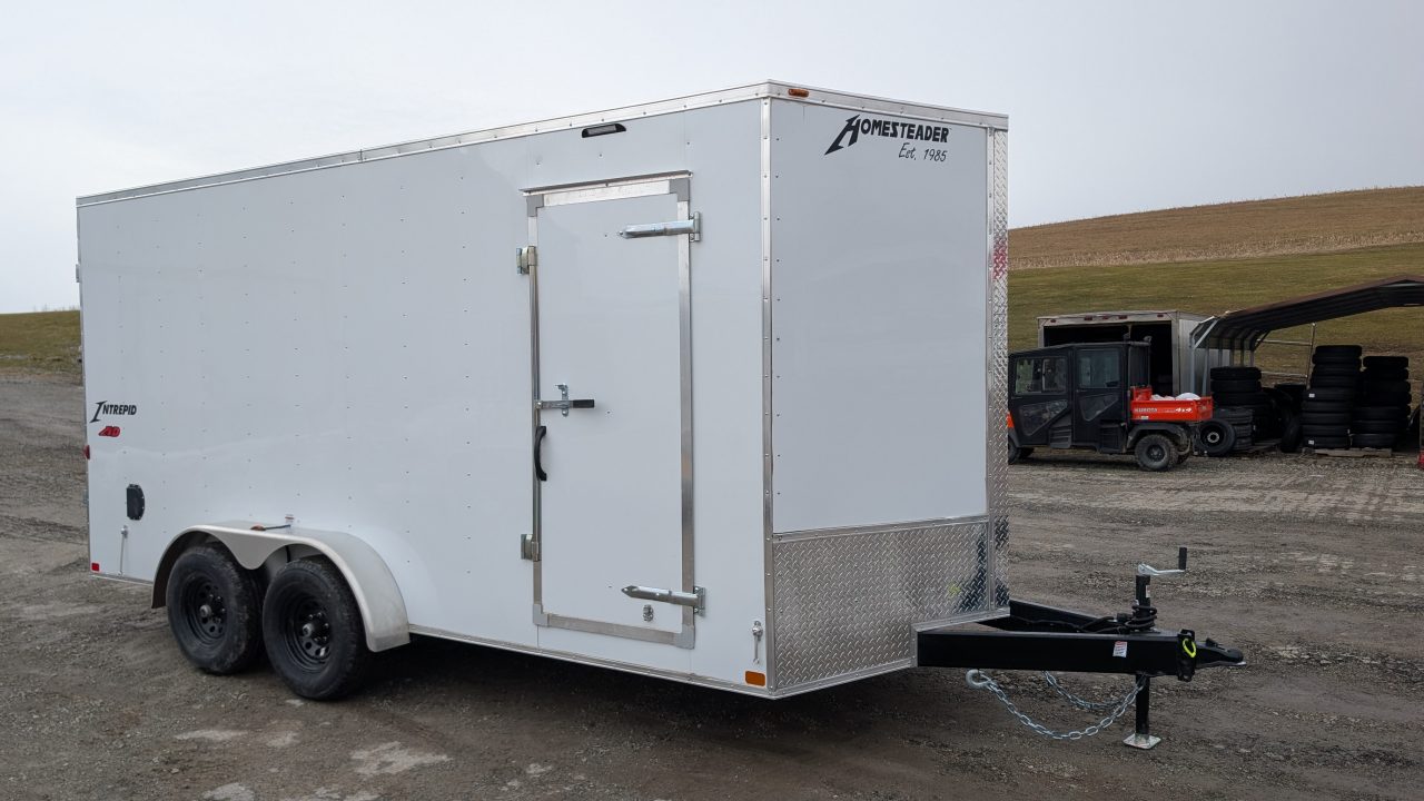 New 2026 Homesteader 7x16 HD SERIES Intrepid V-Nose Cargo Trailer w/ Ramp Door (9950# GVW)