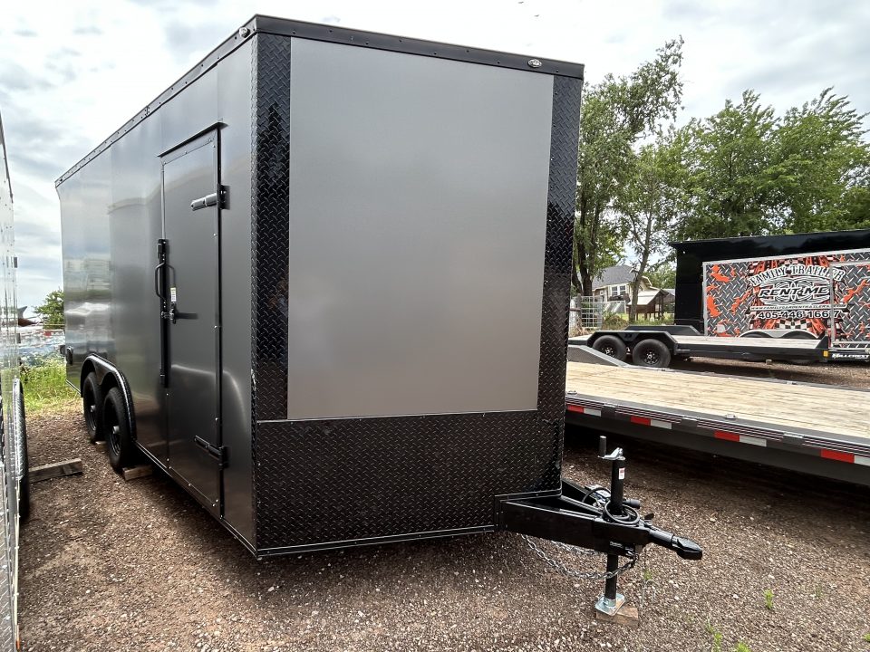 New 2026 Family Trailer 8.5x16 Tandem Axle Cargo / Enclosed Trailer - Screwless Exterior-Blkackout Pkg. Rear Spoiler