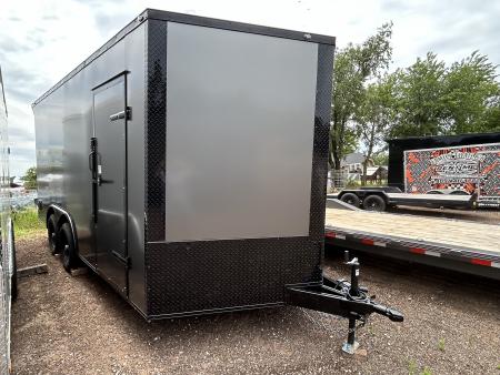 New 2026 Family Trailer 8.5x16 Tandem Axle Cargo / Enclosed Trailer - Screwless Exterior-Blkackout Pkg. Rear Spoiler