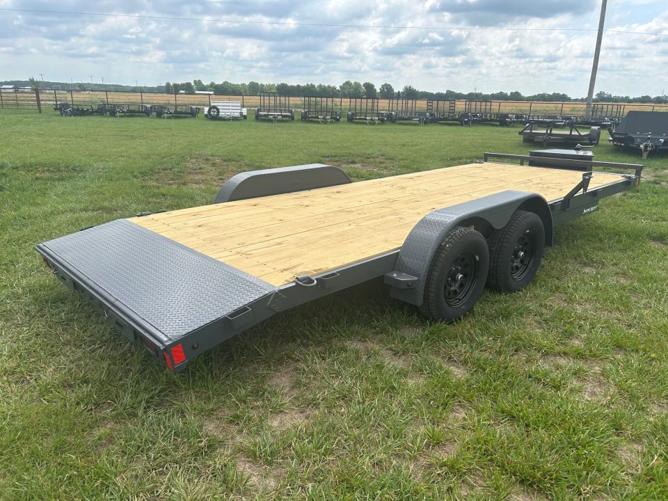 New 2026 Lamar 83x20 Tandem 7K Carhauler w/ Toolbox, 2' Dove, & Slide In Ramps