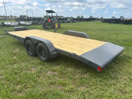 New 2026 Lamar 83x20 Tandem 7K Carhauler w/ Toolbox, 2' Dove, & Slide In Ramps