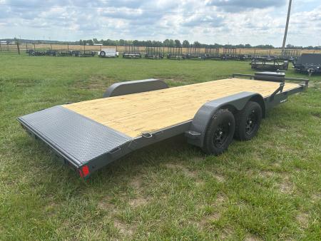 New 2026 Lamar 83x20 Tandem 7K Carhauler w/ Toolbox, 2' Dove, & Slide In Ramps