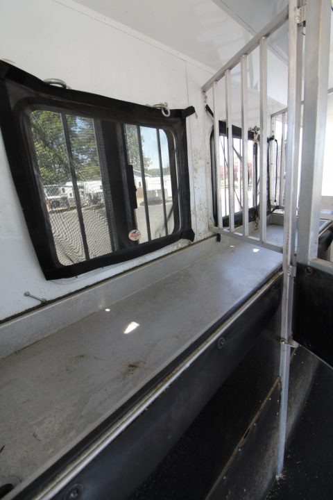 Used 2023 Bison Silverado 8313 w/Slide Out - Couch & Dinette - Horse Fans & Camera - Ramp - Lined & Insulated - Drop Windows on Tail side - 3 Horse Living Quarters Trailer