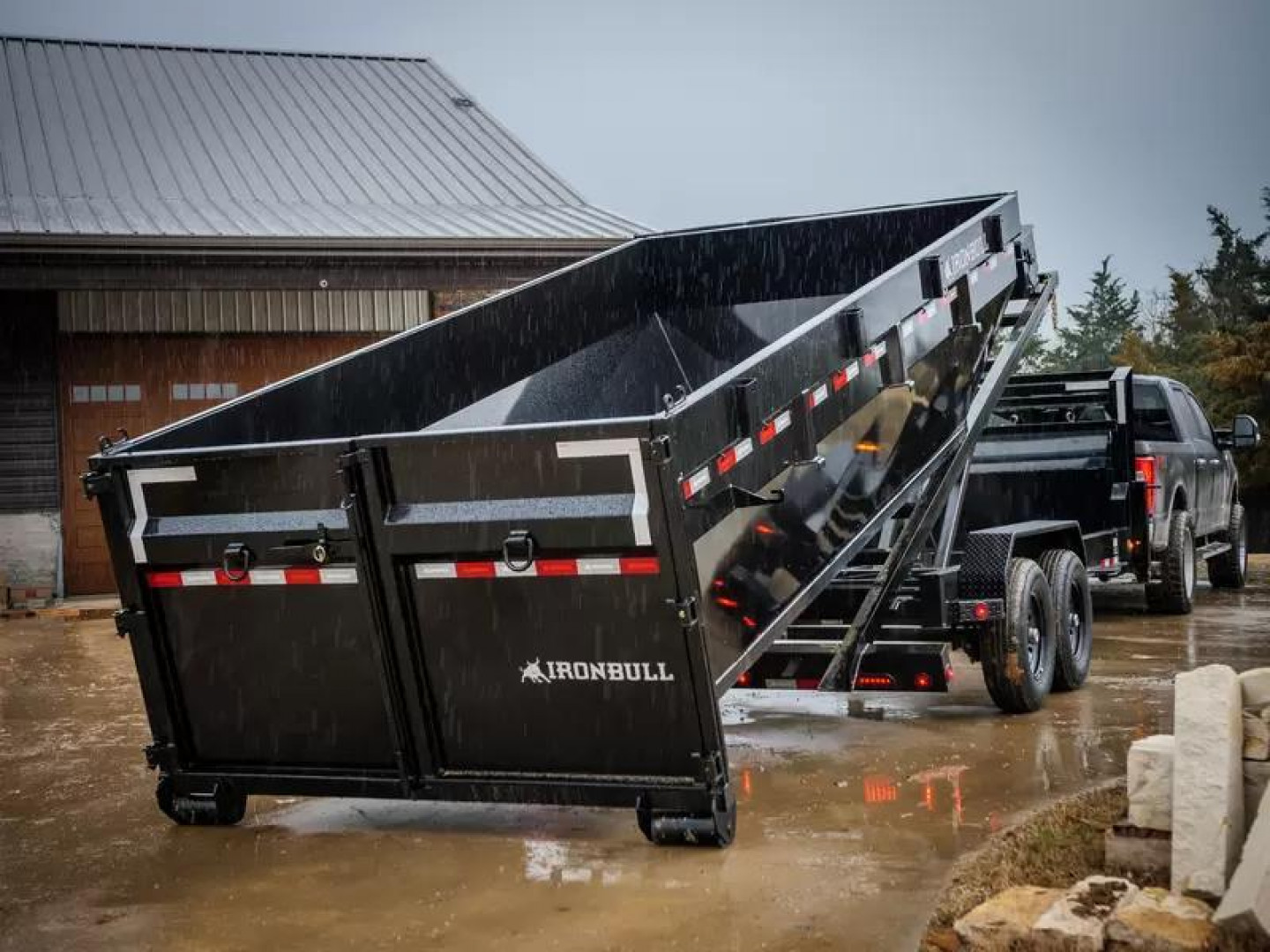 New 2025-Iron-Bull-Trailers-Gooseneck-14k-7×16-7k-Axles-DBG-Roll-Off-Trailer-System-R14K716GI-STACK1
