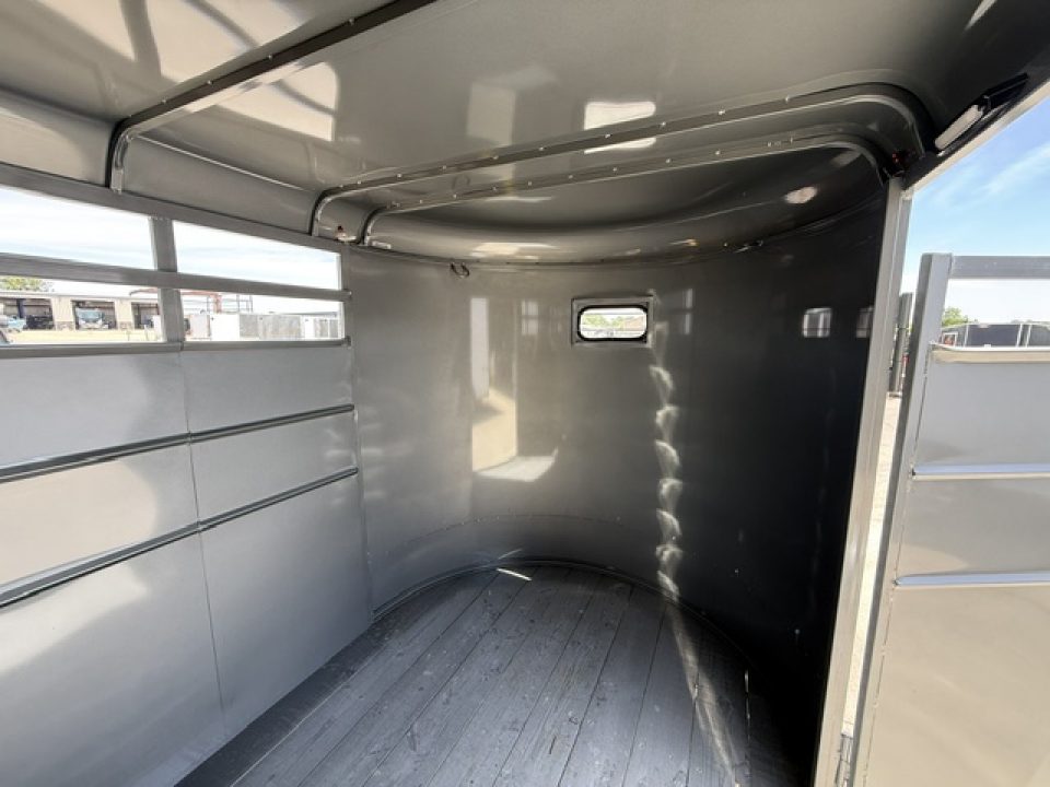 New 2026 S & S Dura Line Gray/White Trim 6'x6'6"x16' 7k Center Gate Bumper Pull Stock / Stock Combo Trailer