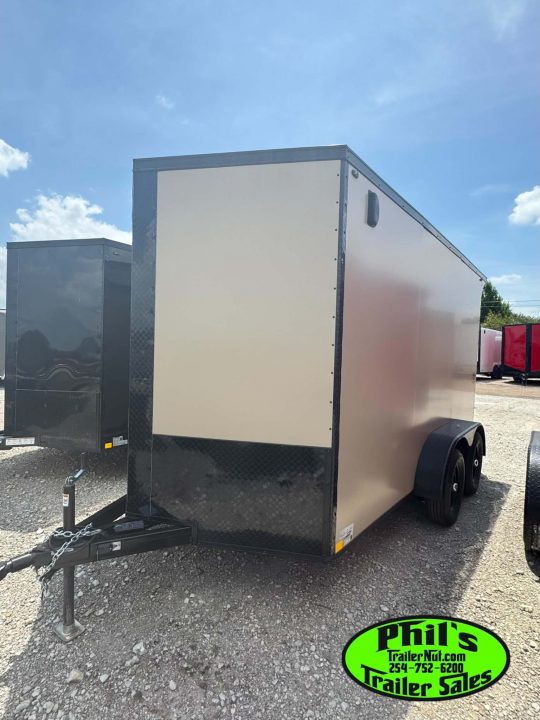 New 7X12 ENCLOSED TRAILER CARGO TRAILER Cargo / Enclosed Trailer SCREWLESS .080 EXTERIOR & REAR WING