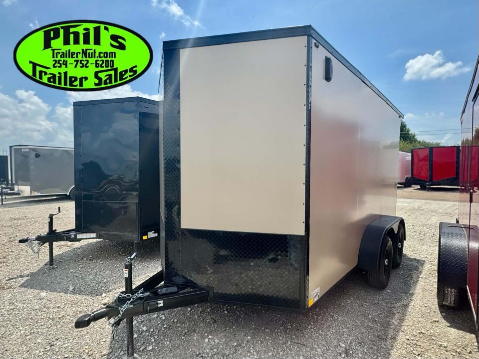 New 7X12 ENCLOSED TRAILER CARGO TRAILER Cargo / Enclosed Trailer SCREWLESS .080 EXTERIOR & REAR WING