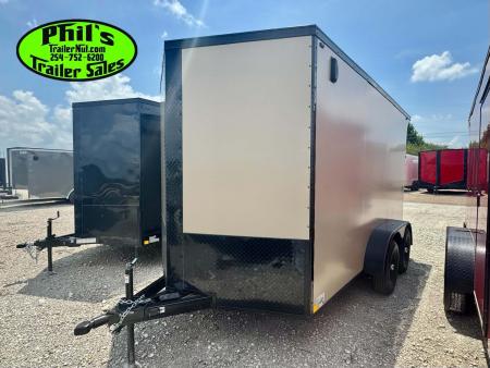 New 7X12 ENCLOSED TRAILER CARGO TRAILER Cargo / Enclosed Trailer SCREWLESS .080 EXTERIOR & REAR WING