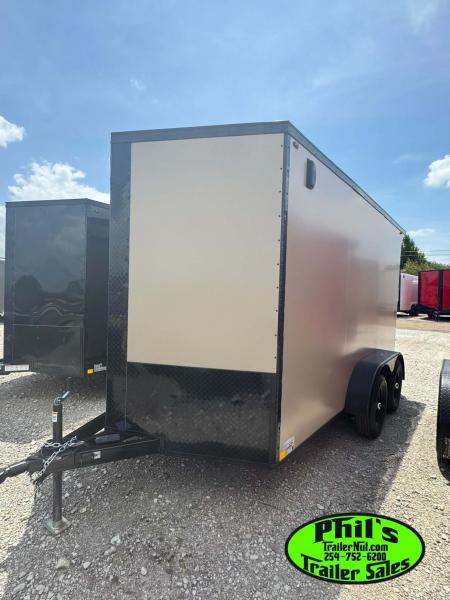 New 7X12 ENCLOSED TRAILER CARGO TRAILER Cargo / Enclosed Trailer SCREWLESS .080 EXTERIOR & REAR WING