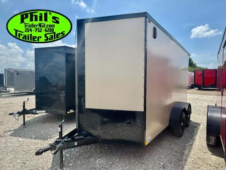 New 7X12 ENCLOSED TRAILER CARGO TRAILER Cargo / Enclosed Trailer SCREWLESS .080 EXTERIOR & REAR WING