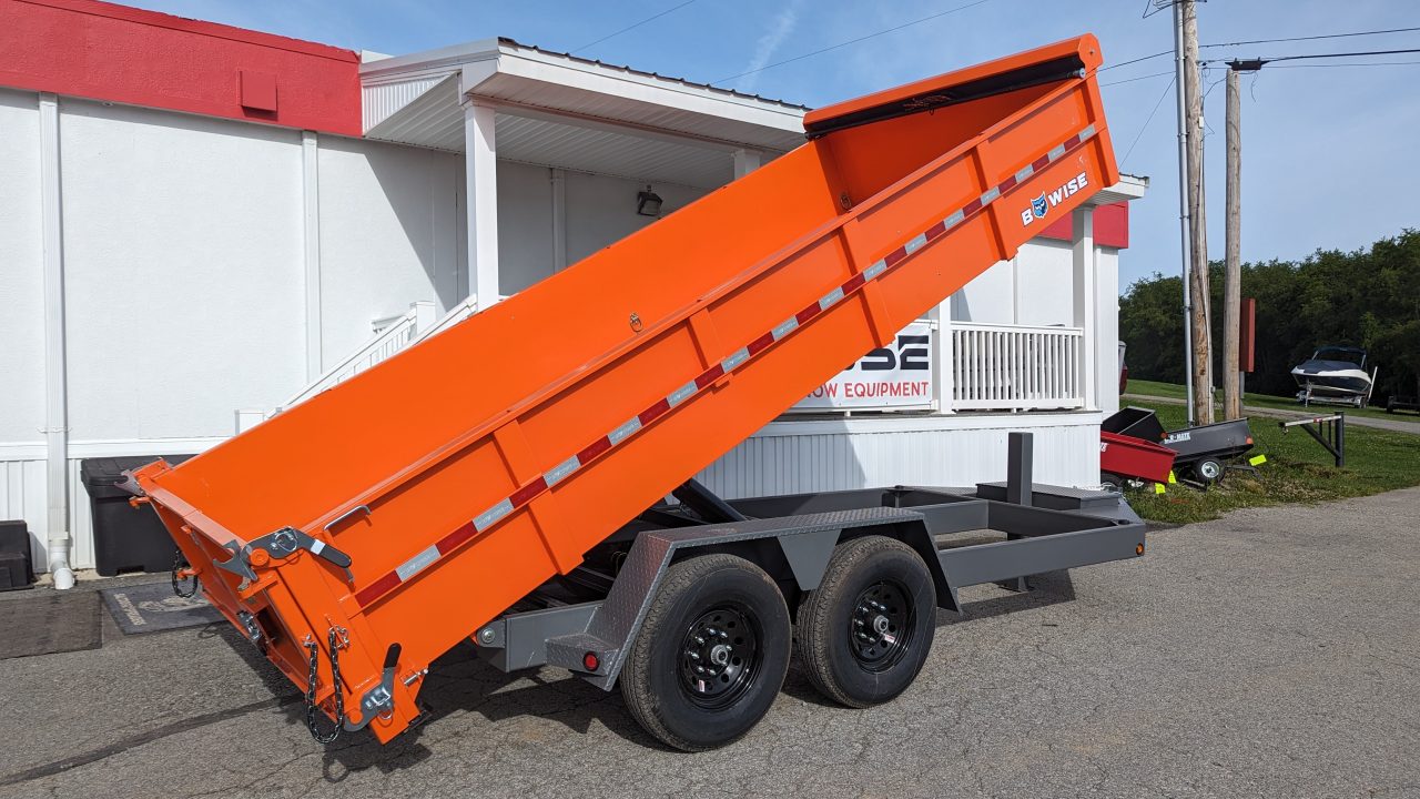 New 2026 BWISE 6'10" x 14 HD Lo Pro Equipment Dump - Hydraulic Jack!