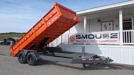 New 2026 BWISE 6'10  x 14 HD Lo Pro Equipment Dump - Hydraulic Jack!