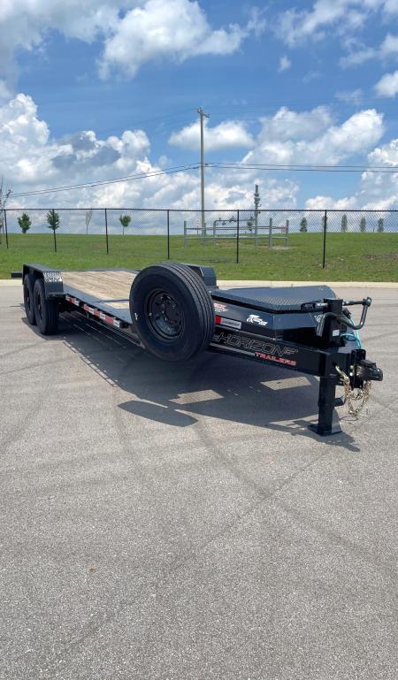 New HORIZON 22’x 83” ETZ BLACK GRAVITY TILT DECK EQUIPMENT TRAILER -17K (GVWR), in Deck Storage