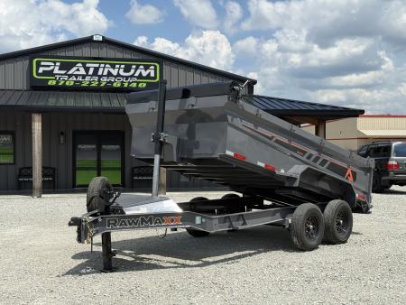 New 2026 RawMaxx 83X14X32 GDX KNIGHT TELESCOPIC W/SPARE 14K GVWR Dump Trailer
