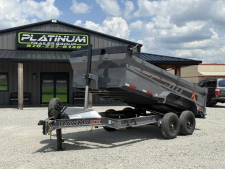 New 2026 RawMaxx 83X14X32 GDX KNIGHT TELESCOPIC W/SPARE 14K GVWR Dump Trailer