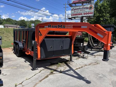 New 2026 RawMaxx LPX 83X14 16K GN 44'' SIDES HYD JACKS Dump Trailer