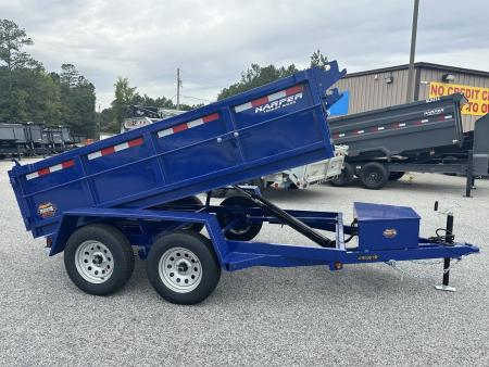 New BEAUTIFUL DEEP BLUE METALLIC 2026 PROSPECTOR LIGHT DUTY 5X10 7K TANDEM AXLE DUMP TRAILER WITH 2' WALLS