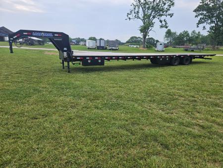 Used 2022 Load Trail 102X42 TANDEM LO-PRO GOOSENECK W/10K AXLES 14PLY & 10' HYDROTAIL