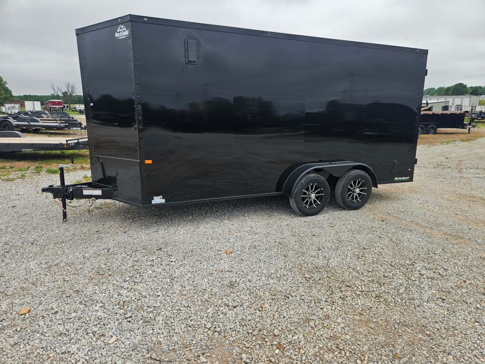 New 2026 Rock Solid 7X16 TANDEM 7K SCREWLESS EXTERIOR CARGO W/7' HEIGHT BLACKOUT TRIM & BARN DOORS