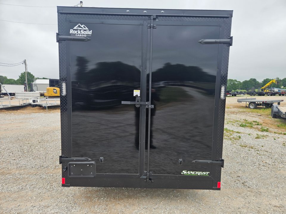 New 2026 Rock Solid 7X16 TANDEM 7K SCREWLESS EXTERIOR CARGO W/7' HEIGHT BLACKOUT TRIM & BARN DOORS