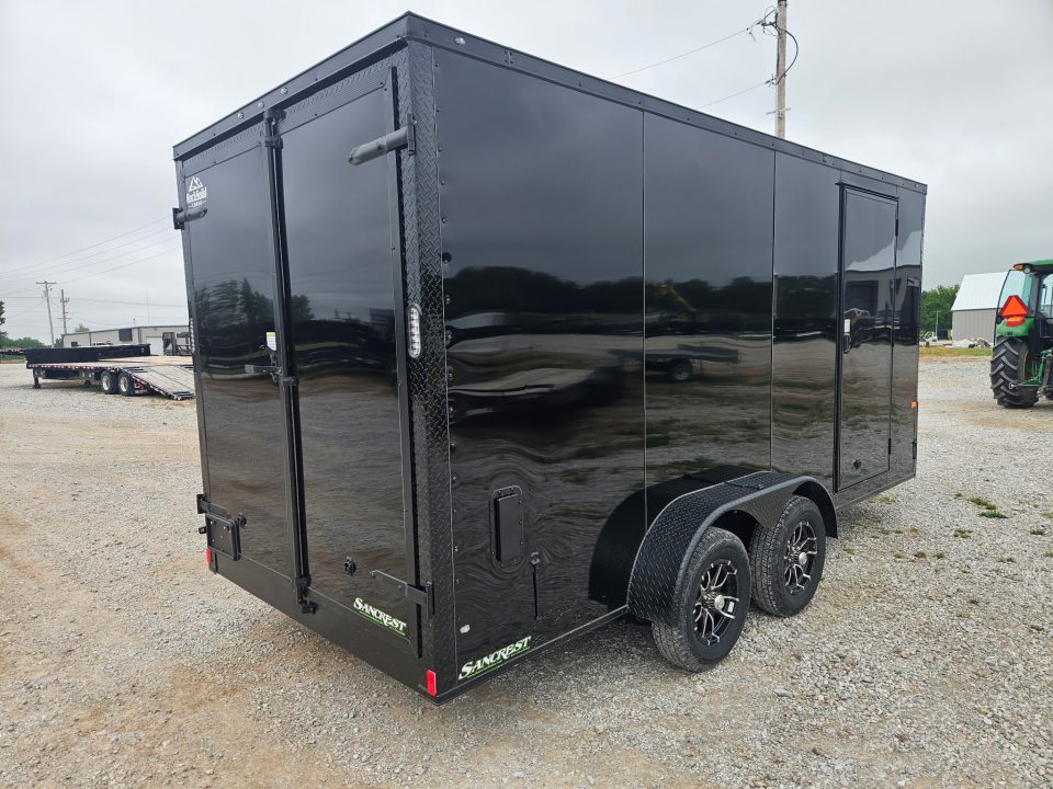 New 2026 Rock Solid 7X16 TANDEM 7K SCREWLESS EXTERIOR CARGO W/7' HEIGHT BLACKOUT TRIM & BARN DOORS