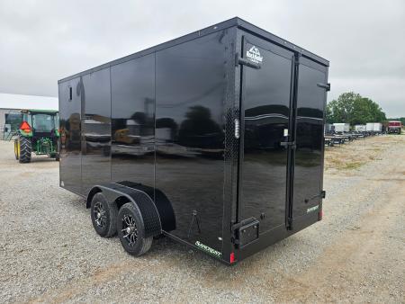 New 2026 Rock Solid 7X16 TANDEM 7K SCREWLESS EXTERIOR CARGO W/7' HEIGHT BLACKOUT TRIM & BARN DOORS