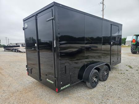 New 2026 Rock Solid 7X16 TANDEM 7K SCREWLESS EXTERIOR CARGO W/7' HEIGHT BLACKOUT TRIM & BARN DOORS