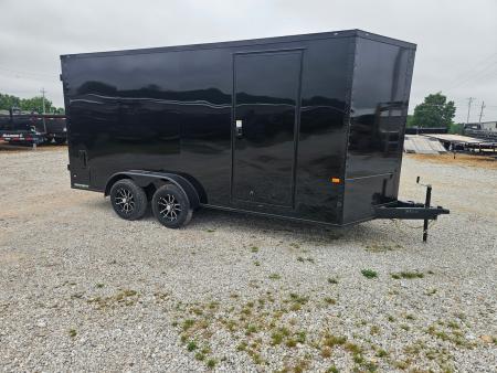 New 2026 Rock Solid 7X16 TANDEM 7K SCREWLESS EXTERIOR CARGO W/7' HEIGHT BLACKOUT TRIM & BARN DOORS