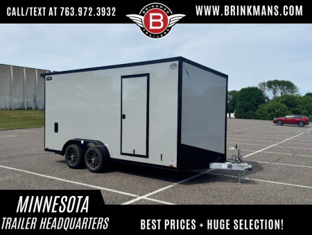 New Lightning 7.5x16 Aluminum Enclosed Trailer - Rear ramp door & Blackout Package!