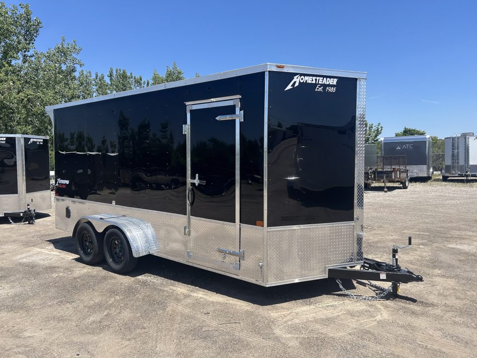 New 2027 Homesteader Trailer 7 X 16 FT INTREPID CARGO TRAILER  7' INT HEIGHT WITH RAMP DOOR OHV REAR DOOR SPOILER
