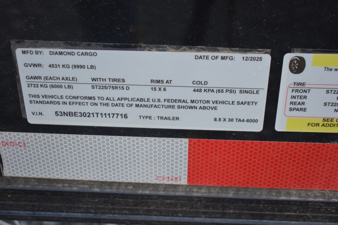 Used 2025 Diamond Cargo Black Car Hauler