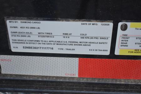 Used 2025 Diamond Cargo Black Car Hauler