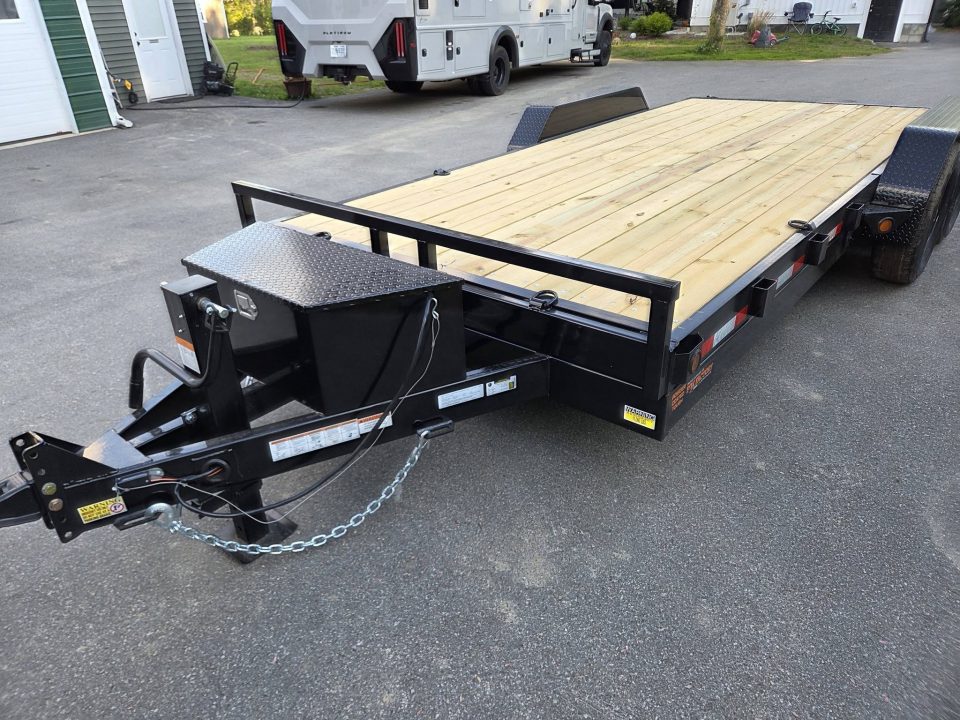 New 2027 Quality Steel and Aluminum 7x18 14,000lb gvwr power tilt equipment trailer Equipment Trailer
