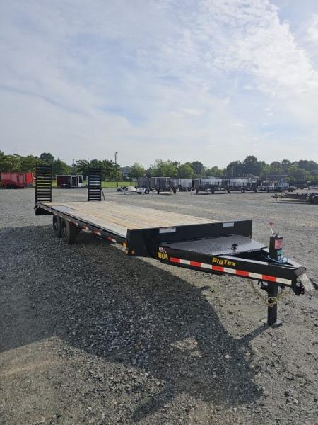 New 2026 Big Tex 24' 16OA 17.5K Flat Bed Trailer w/ Fold Up Ramps