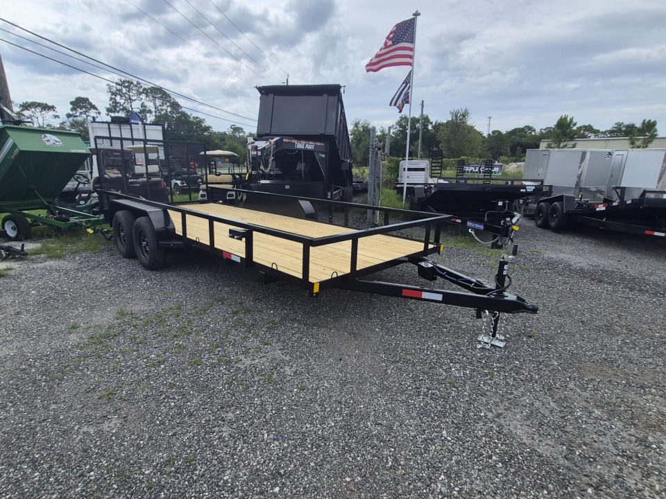 New 2026 Southern Grace Steel Fabrication 7x18 Heavy-Duty Utility Trailer – 7,000 LB GVWR | Mesh Ramp Gate | Tandem Axle I Spare Tire Mount Utility Trailer