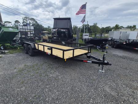 New 2026 Southern Grace Steel Fabrication 7x18 Heavy-Duty Utility Trailer – 7,000 LB GVWR | Mesh Ramp Gate | Tandem Axle I Spare Tire Mount Utility Trailer