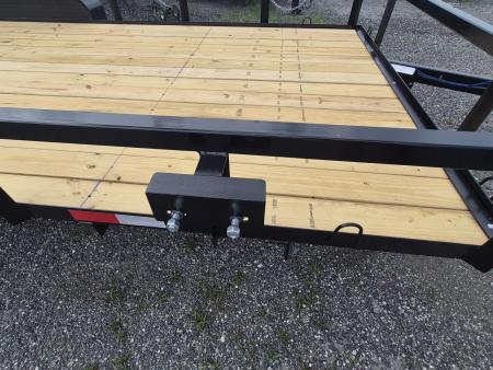 New 2026 Southern Grace Steel Fabrication 7x18 Heavy-Duty Utility Trailer – 7,000 LB GVWR | Mesh Ramp Gate | Tandem Axle I Spare Tire Mount Utility Trailer