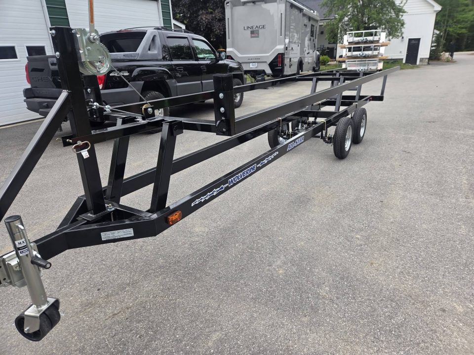 New 2026 Wolverine 20-22 foot crank up pontoon boat trailer dual axle Boat Trailer