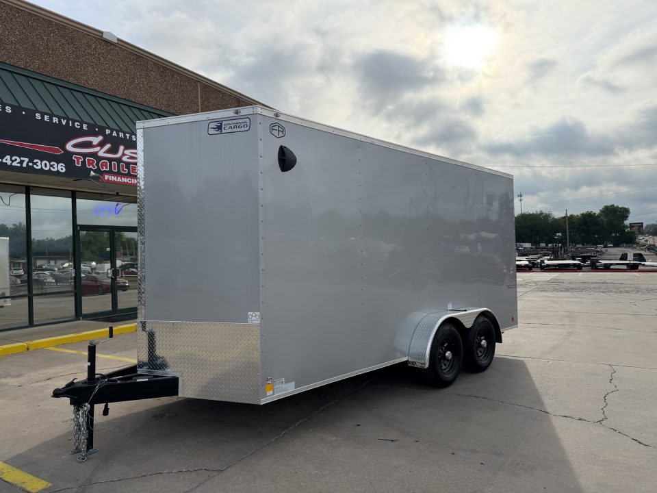 New #056400 2027 FOREST RIVER TA3 7 X 16 TANDEM AXLE 10K ENCLOSED W/ REAR RAMP DOOR