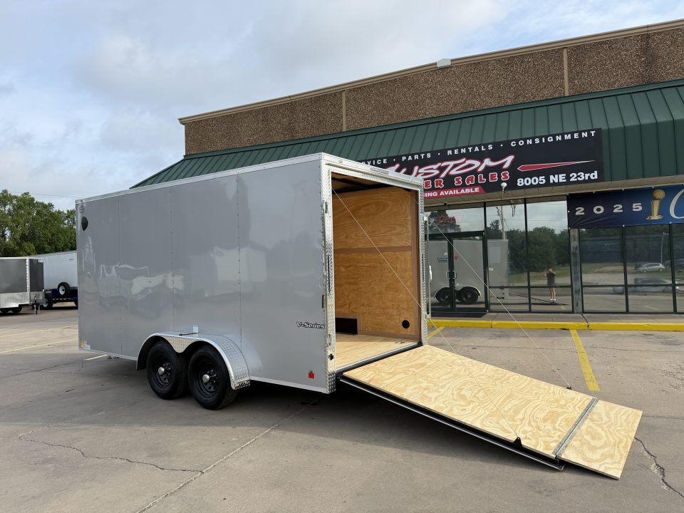 New #056400 2027 FOREST RIVER TA3 7 X 16 TANDEM AXLE 10K ENCLOSED W/ REAR RAMP DOOR